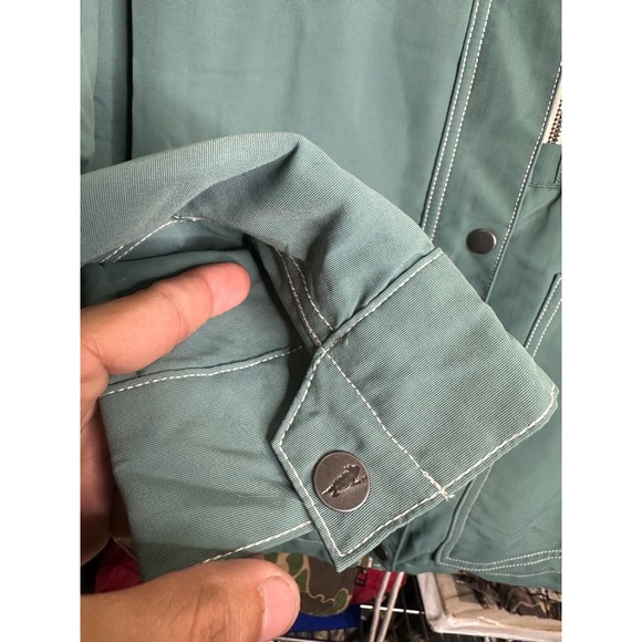 TOAD&CO Hooded Jacket Size L Teal Plaid Lined Full Zip Pockets Outdoor - Picture 5 of 7